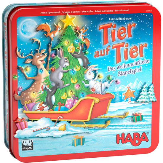 Gesellschaftsspiel HABA Tier auf Tier - Das weihnachtliche Stapelspiel