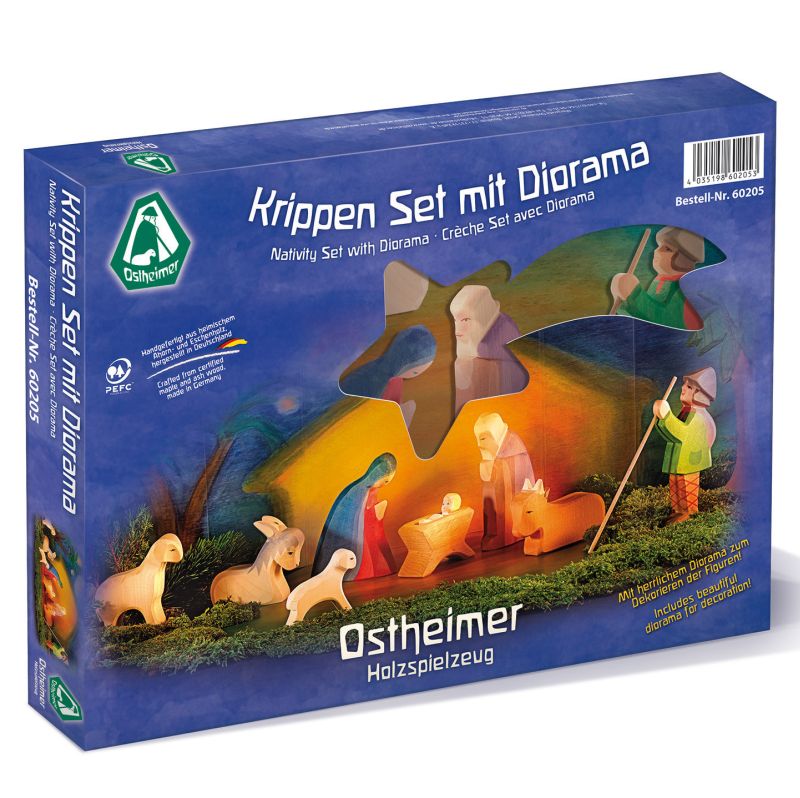 Krippen Set mit Diorama 11-tlg.