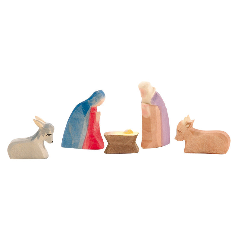 Holztiere & Figuren Ostheimer Holzspielzeug Hl. Familie mini 5-tlg.