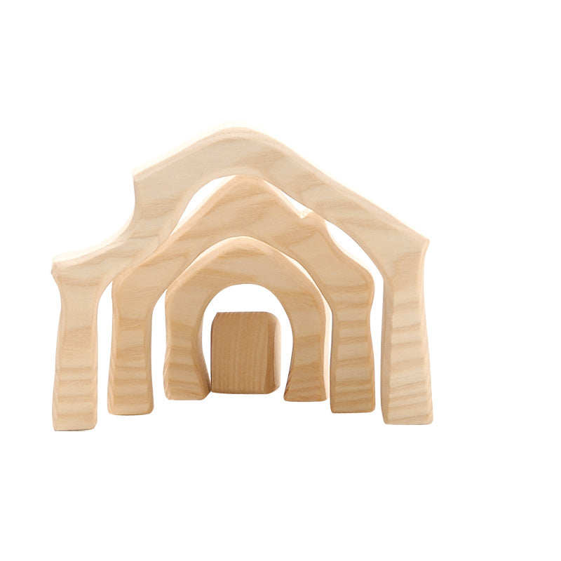 Holztiere & Figuren Ostheimer Holzspielzeug Krippenstall mini 4-tlg.
