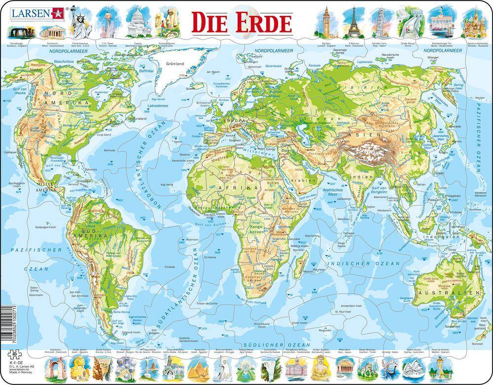 Puzzle Larsen Puzzle - Die Erde (physisch)