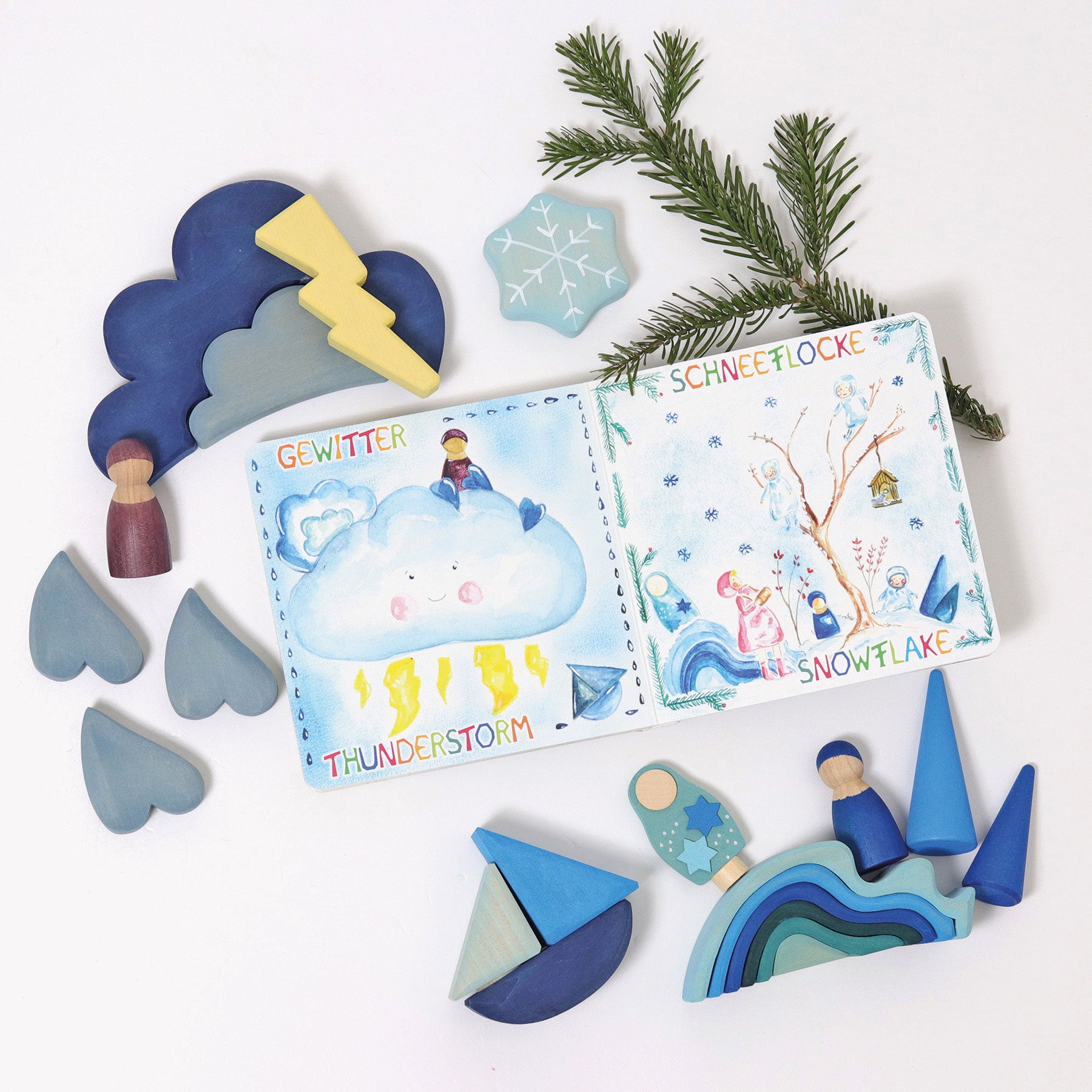 Open-ended Play GRIMM'S Spiel und Holz Design Das Wetter Pappebuch