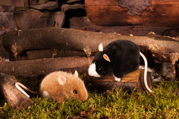 Maus braun/weiß 10 cm
