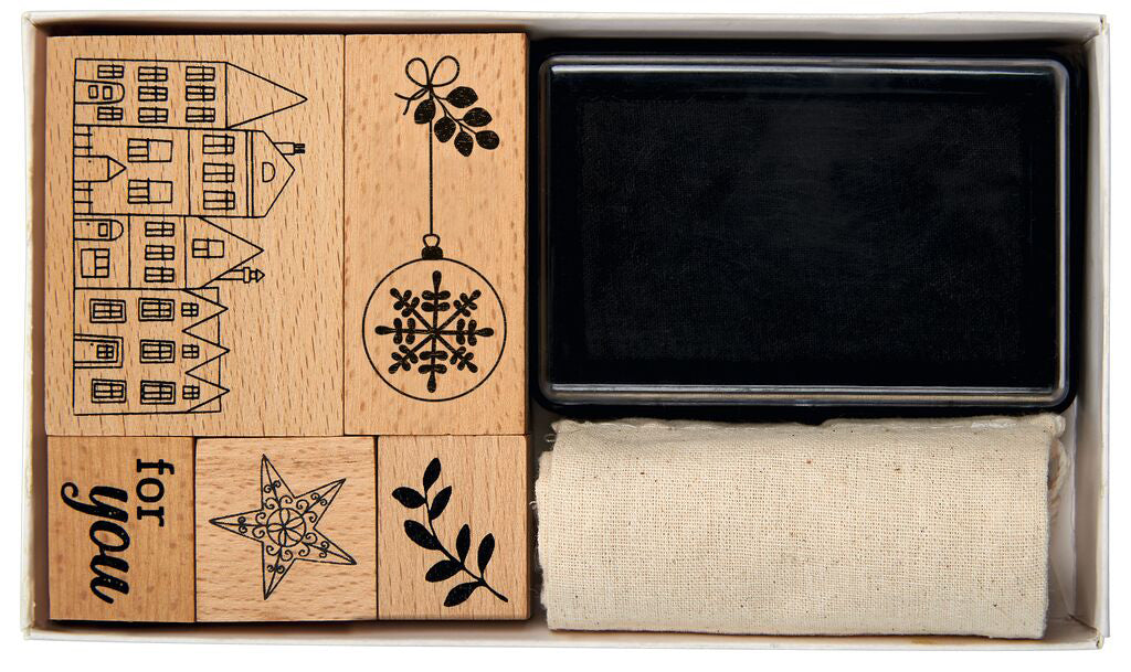 Textilstempel-Set mit Geschenkbeuteln