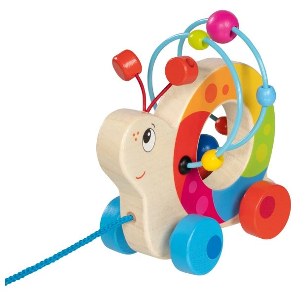 Nachziehen & Schieben goki Ziehtier mit Motorikschleife Kuller-Schnecke