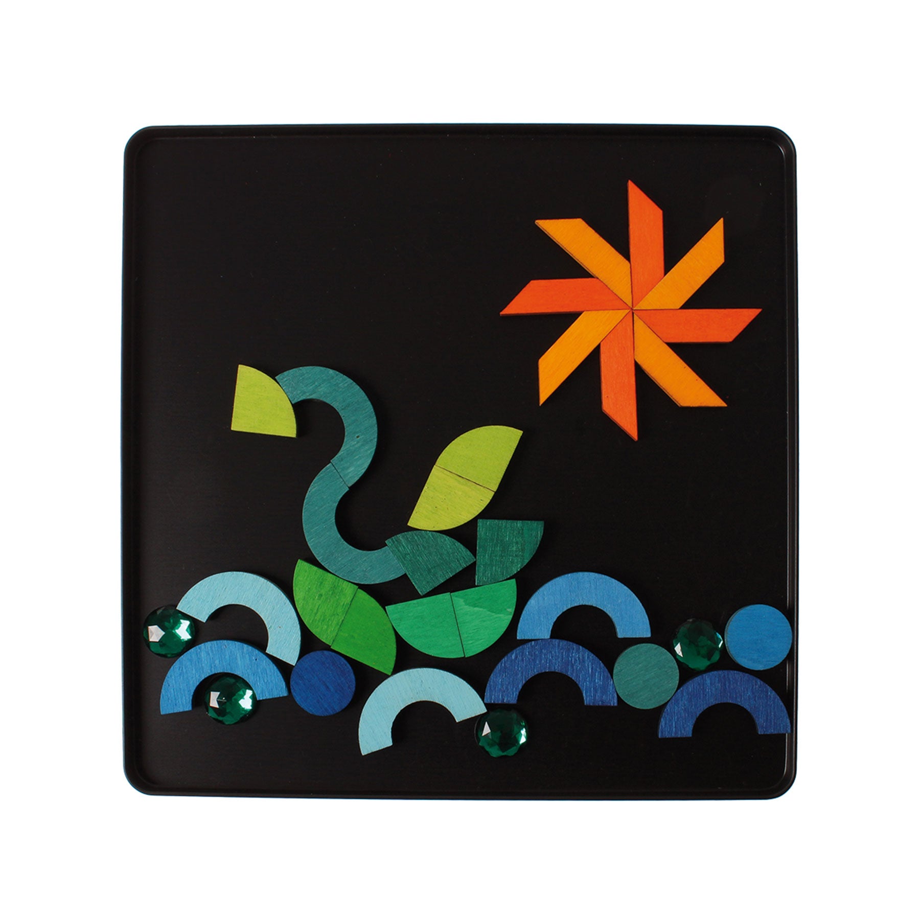 Open-ended Play GRIMM'S Spiel und Holz Design Magnetspiel Grundformen und Glitzersteine