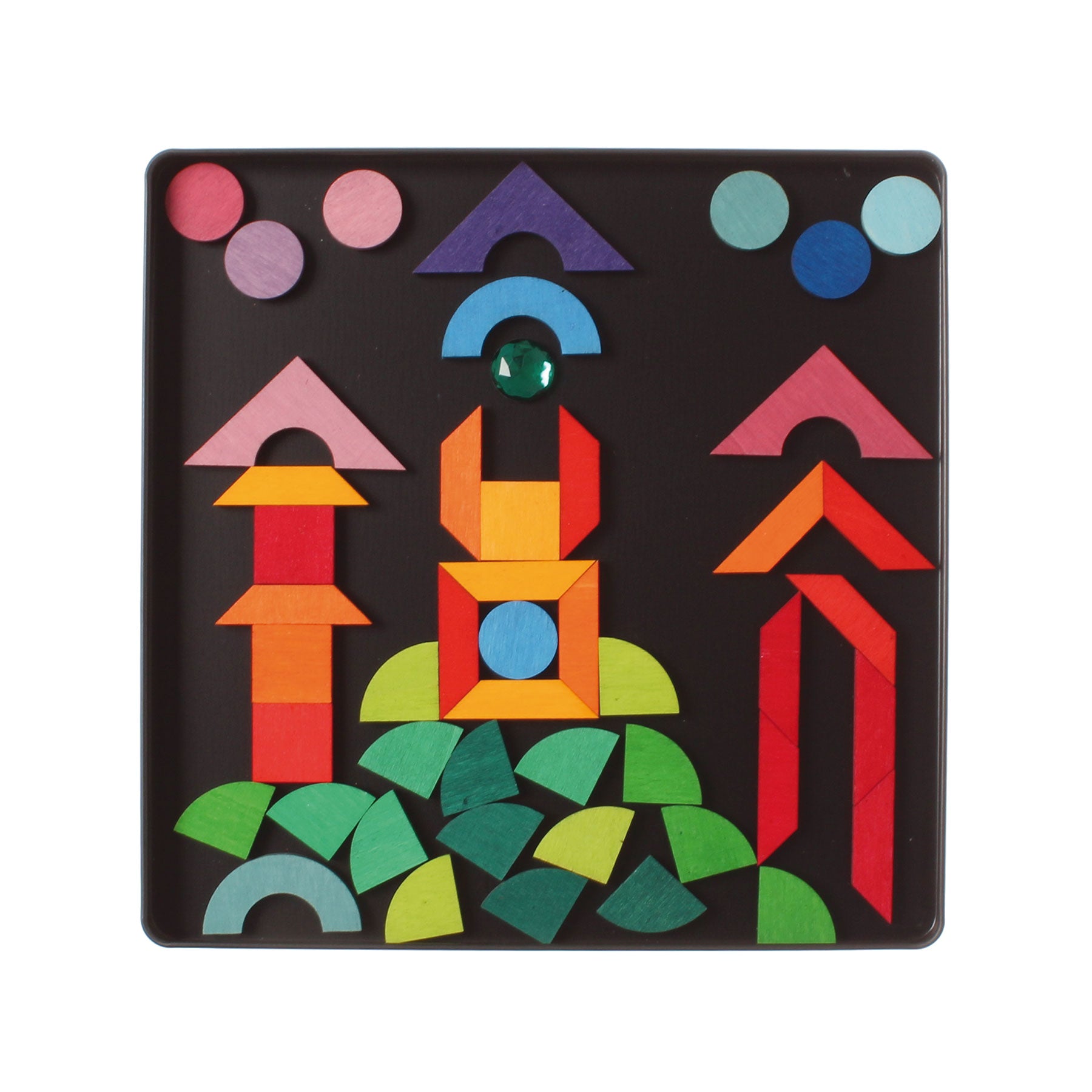 Open-ended Play GRIMM'S Spiel und Holz Design Magnetspiel Grundformen und Glitzersteine