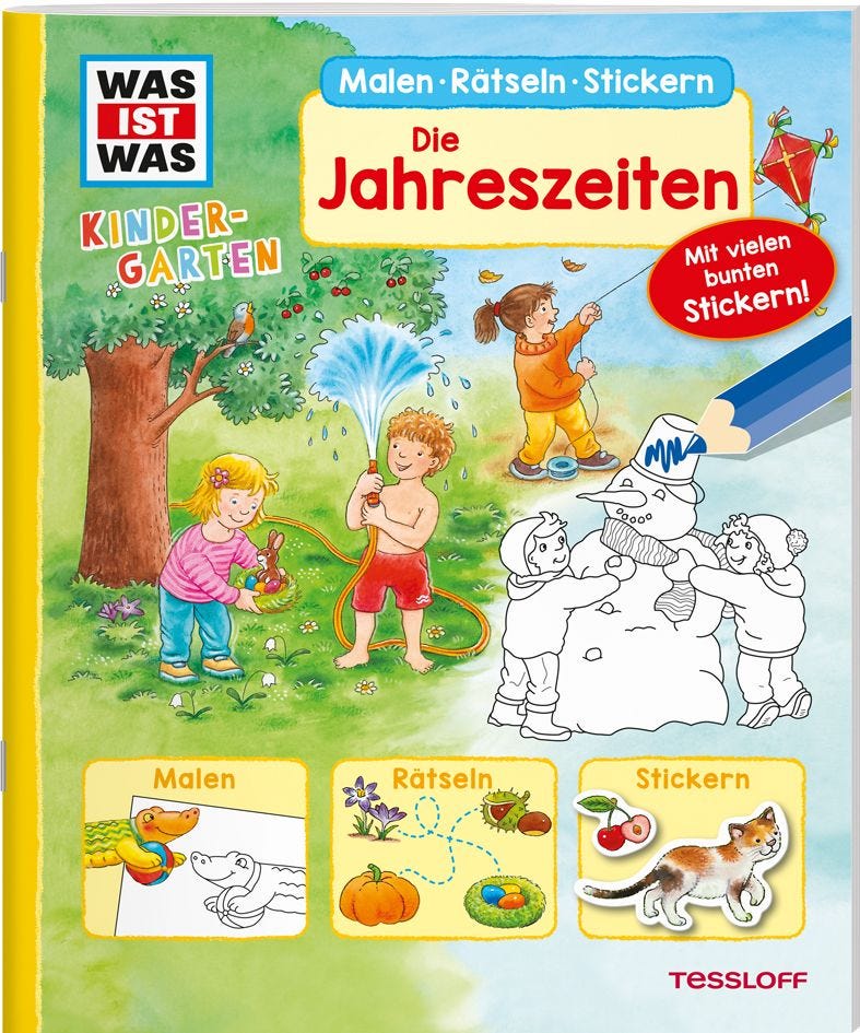 WAS IST WAS Kindergarten // Malen Rätseln Stickern // Jahreszeiten