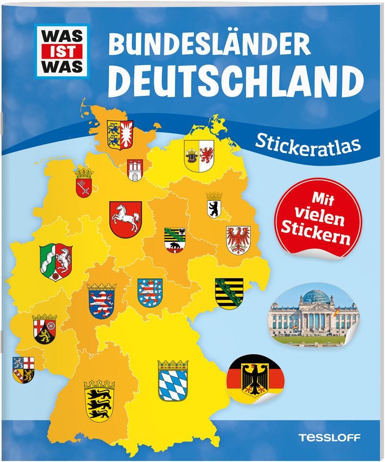 Buch Tessloff WIW Stickeratlas Bundesländer Deutschland