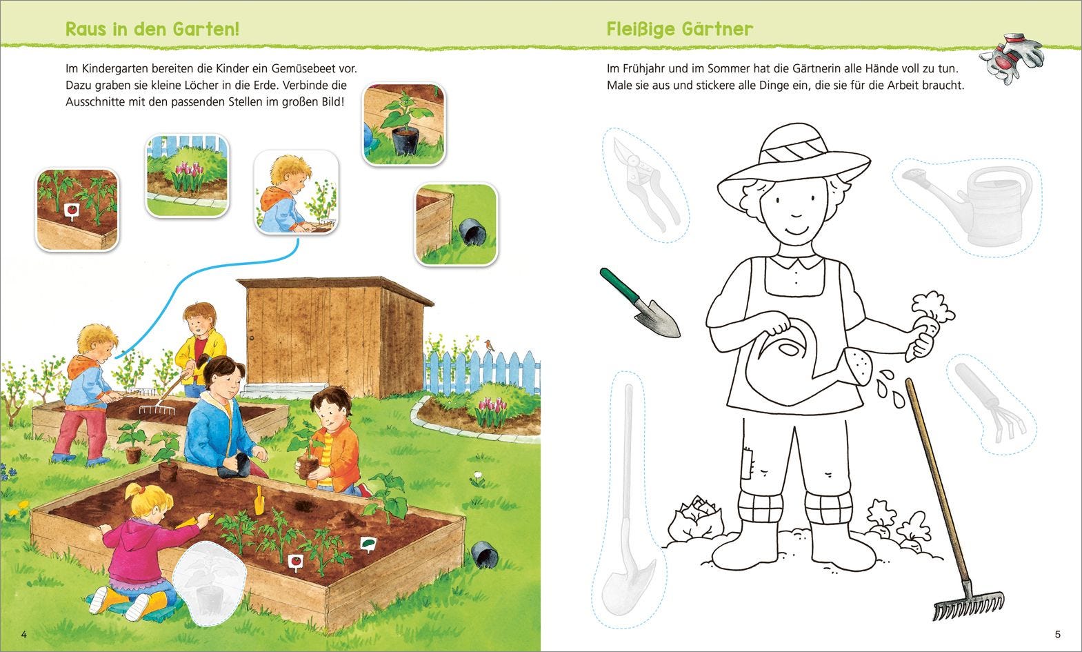 Malen Tessloff WAS IST WAS Kindergarten // Malen Rätseln Stickern // Im Garten