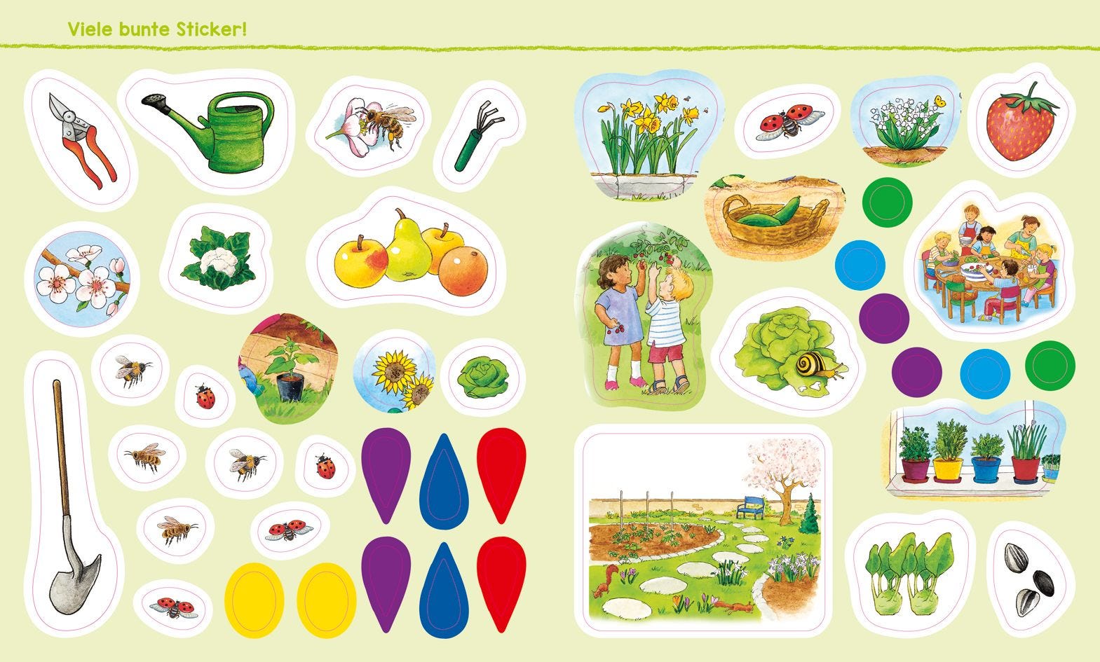 Malen Tessloff WAS IST WAS Kindergarten // Malen Rätseln Stickern // Im Garten