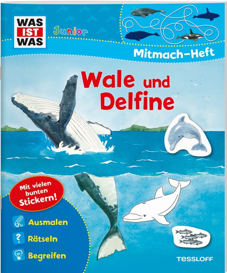 Malen Tessloff WAS IST WAS Junior // Mitmach-Heft // Wale und Delfine