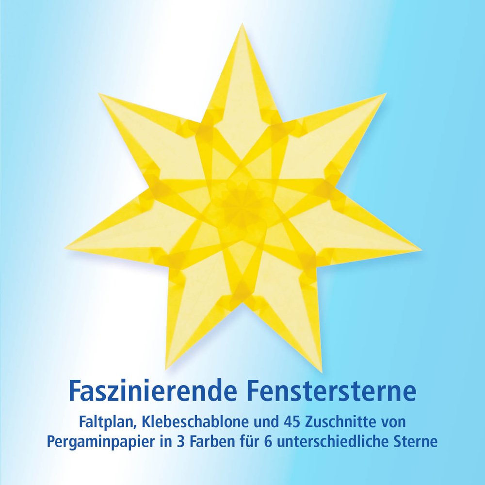 Faszinierende Fenstersterne (Tiefblau, Hellgelb, Magenta)