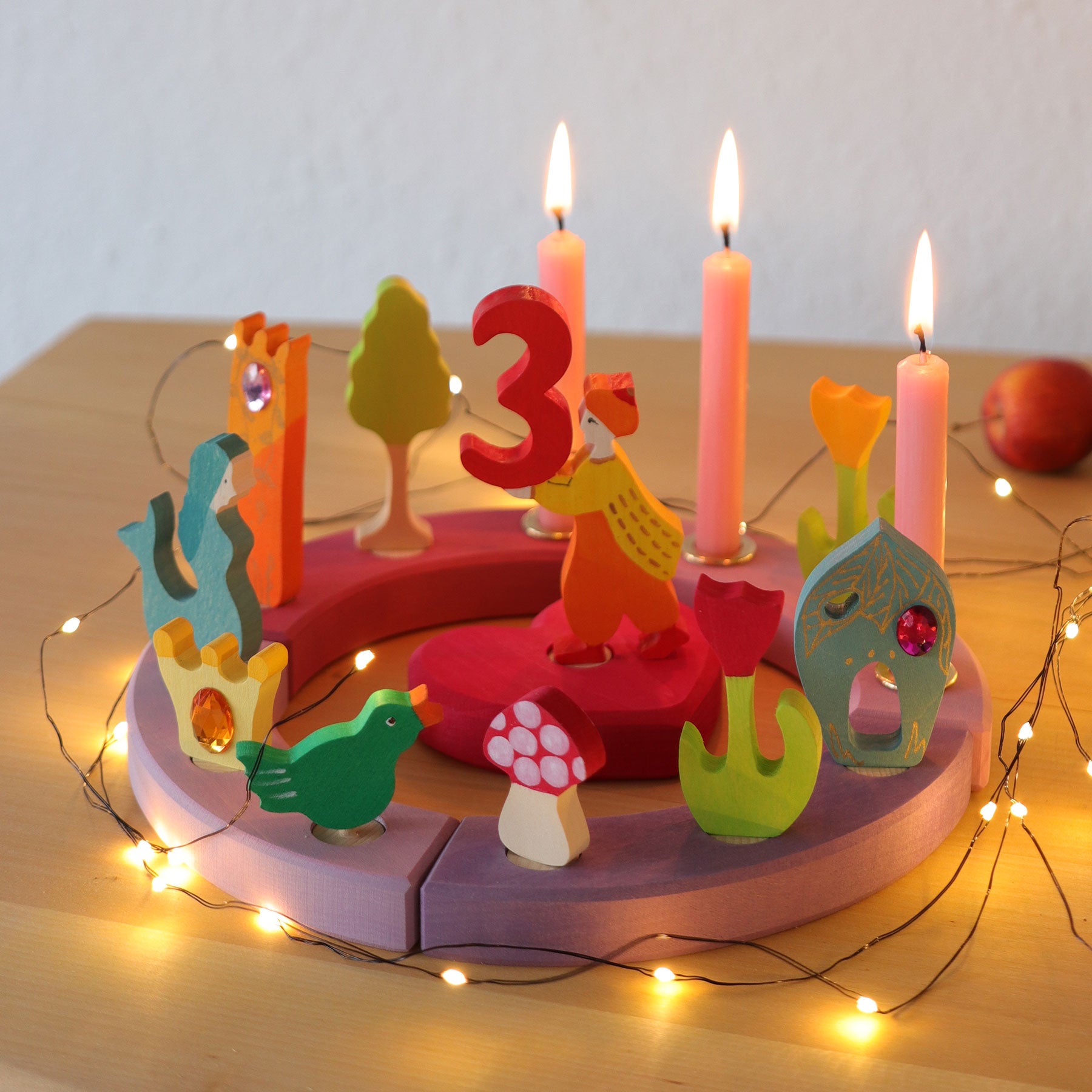 Geburtstagskranz GRIMM'S Spiel und Holz Design Kleiner Festtagsring Rosa-Violett