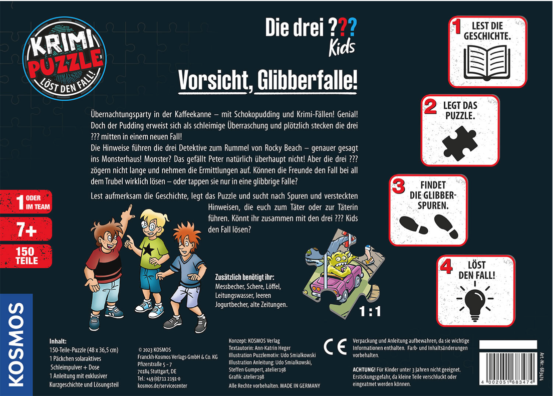 Puzzle KOSMOS Krimipuzzle ??? Kids - Vorsicht Glibberfalle! (150 Teile)