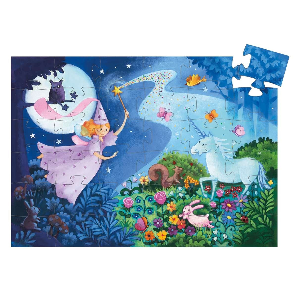 Puzzle DJECO Formen Puzzle: Die Fee und das Einhorn - 36 Stk