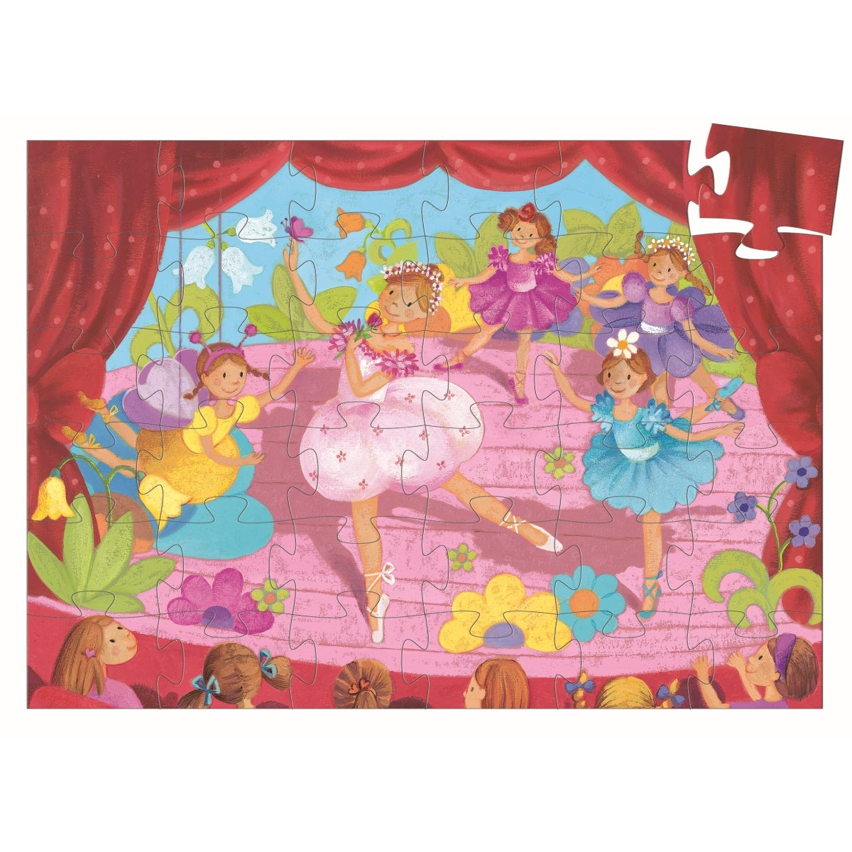 Puzzle DJECO Puzzle Ballerina mit Blumen - 36 Teile