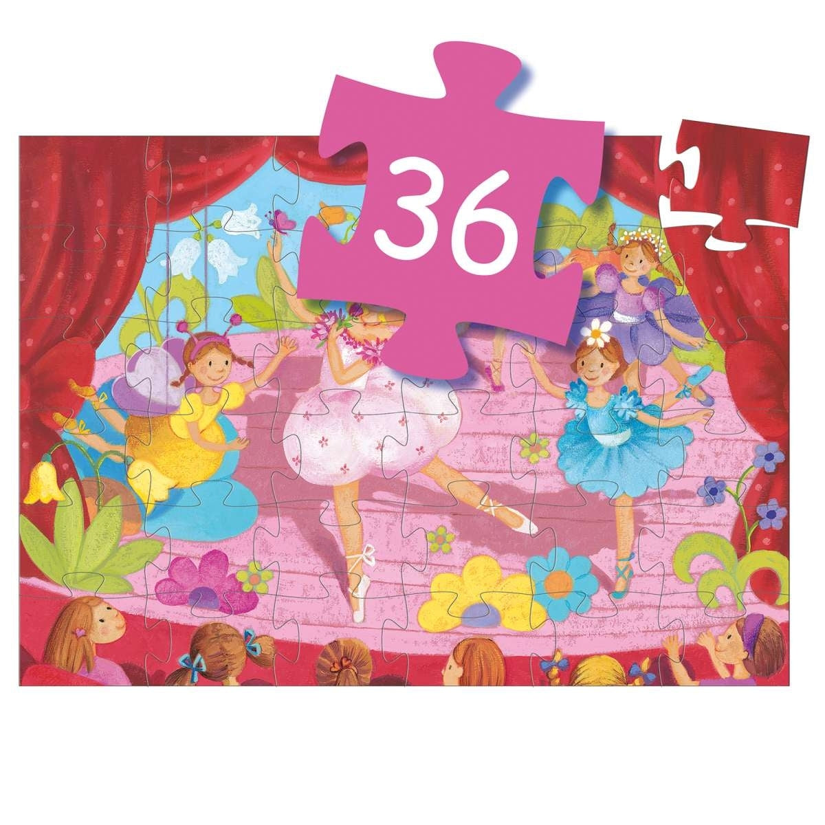 Puzzle DJECO Puzzle Ballerina mit Blumen - 36 Teile