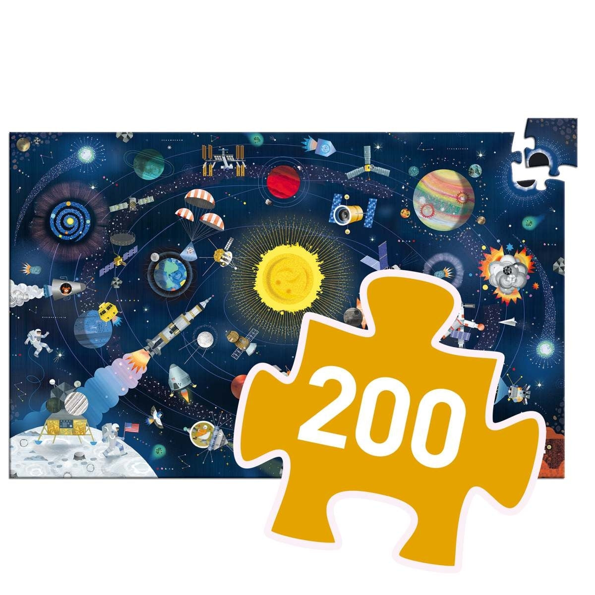 Puzzle DJECO Puzzle: Der Weltraum - 200 Teile + booklet