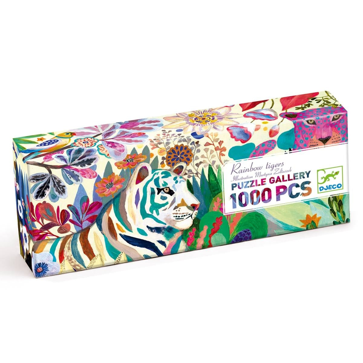 Puzzle DJECO DJECO Puzzle Gallery: Rainbow Tigers - 1000 Teile
