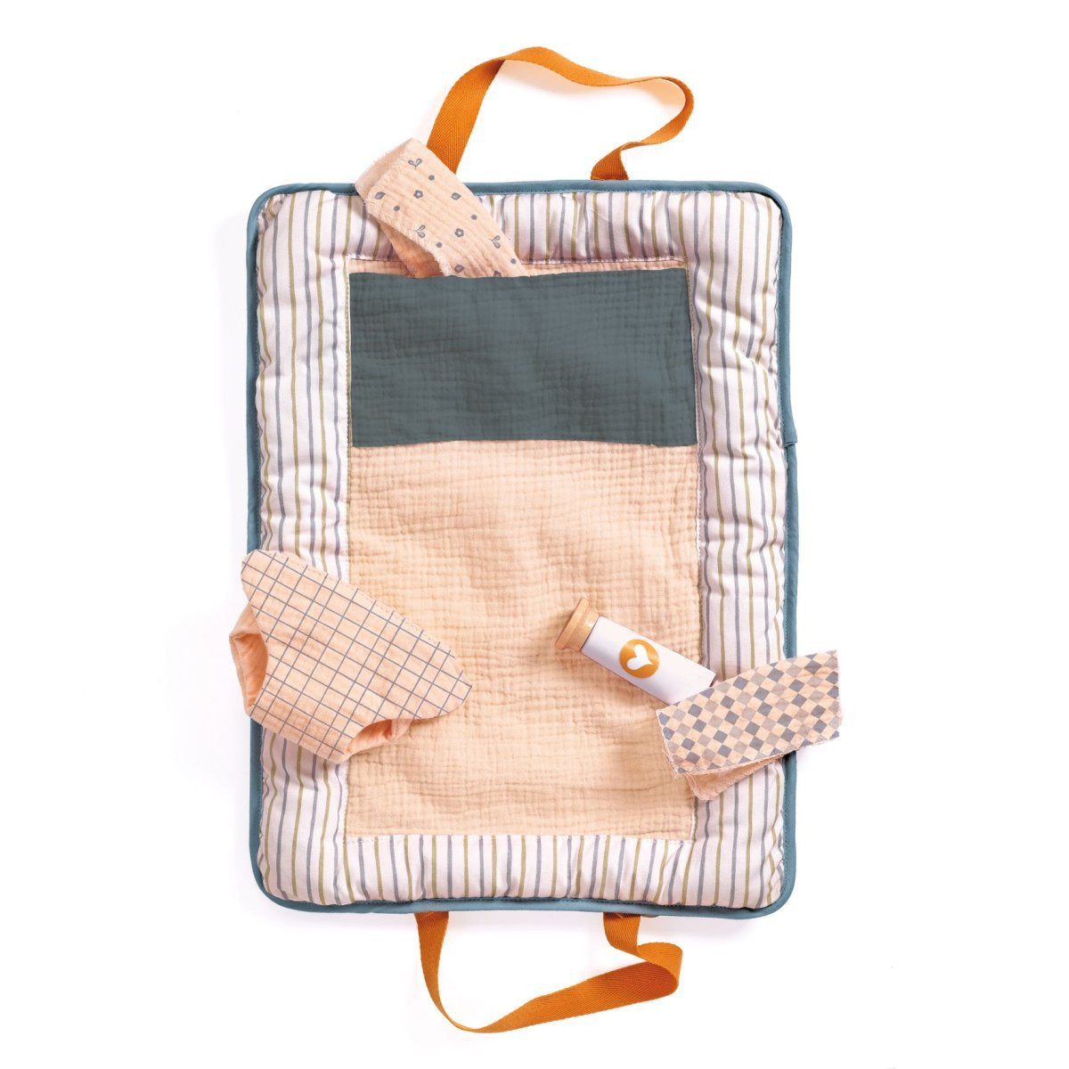 Puppen Djeco Puppen Wickeltasche Blue Fly