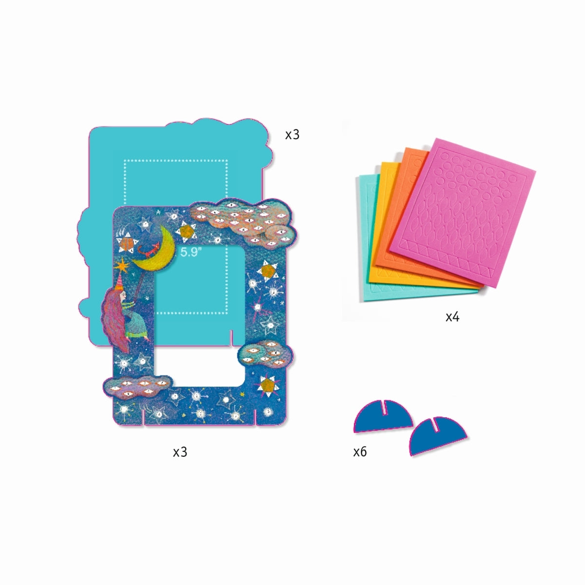 Basteln DJECO Mosaik-Bilderrahmen: Feenhaft