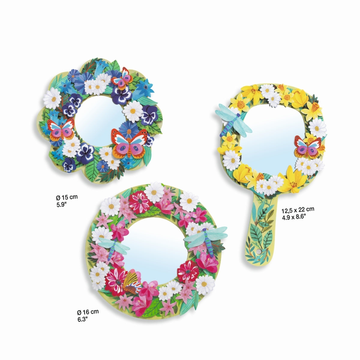 Basteln DJECO Spiegel zum Verzieren Pretty Flowers