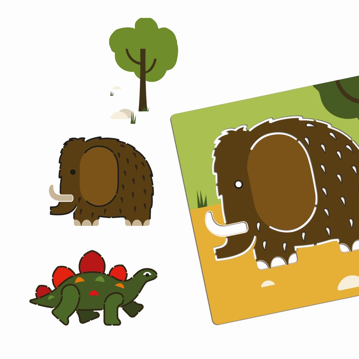 Malen DJECO Schablonen Dinosaurier