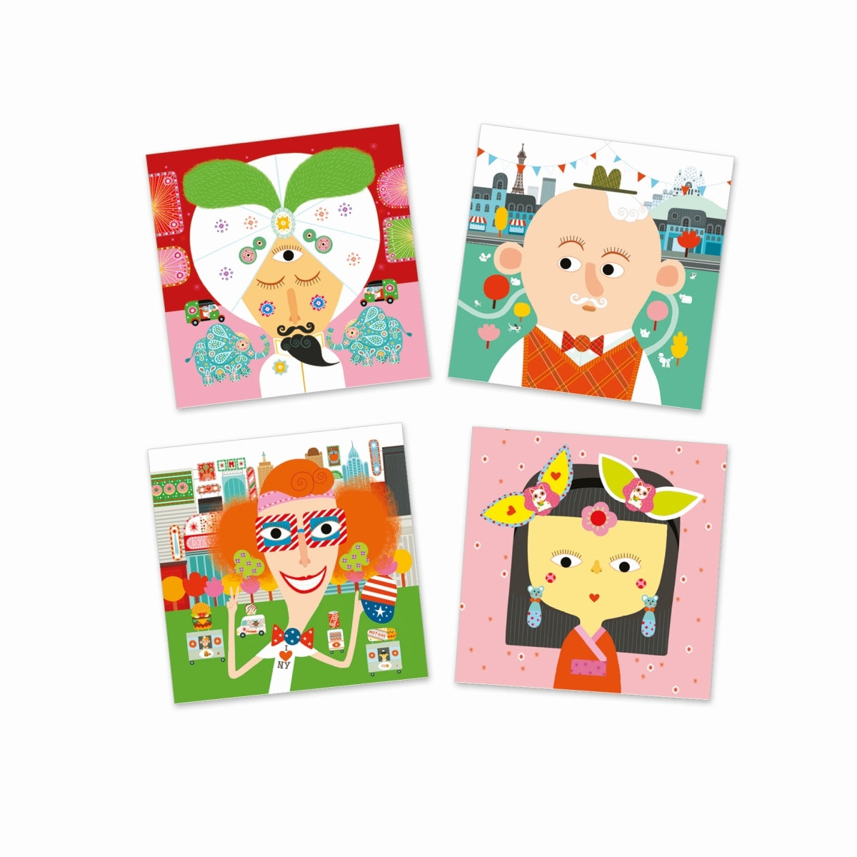 Basteln DJECO Stickerbild : Jeder ist anders