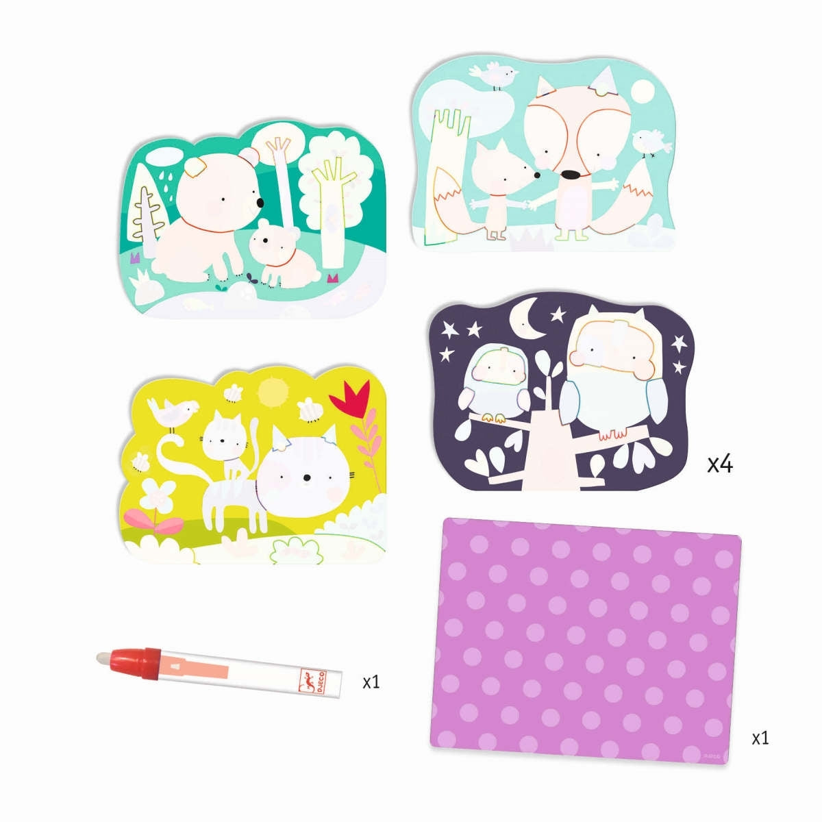 Malen DJECO Wassermalen: Im Wald versteckt