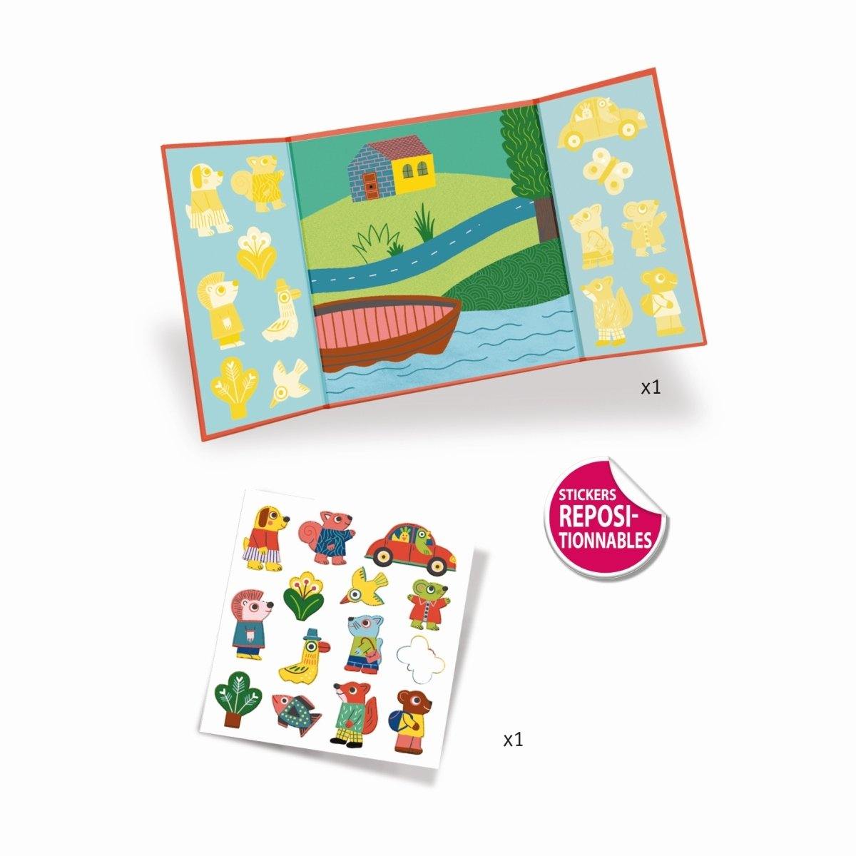 Basteln DJECO Sticker Tiere