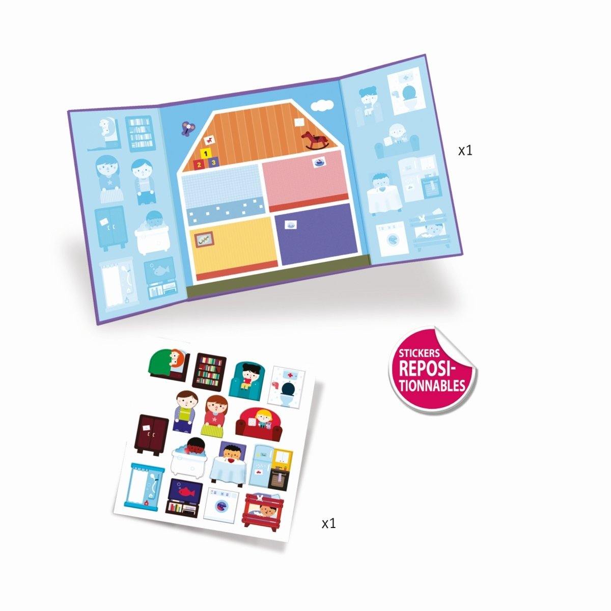 Basteln DJECO Sticker Häuser