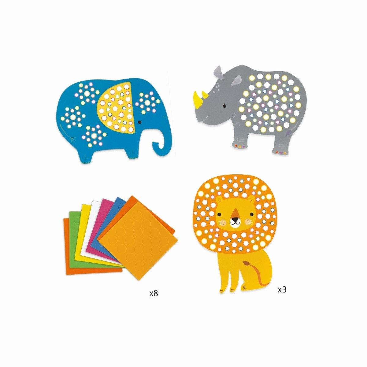 Basteln DJECO Mosaike für Kleine: Dschungeltiere