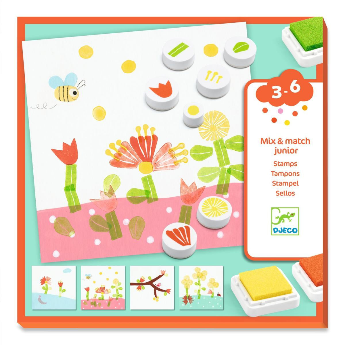 Malen DJECO Stempel 3-6: Mit Blumen