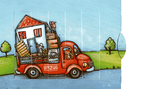 Klappkarte Bärenpresse Lebende Karte Umgezogen