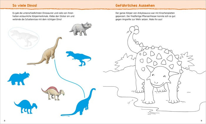 Malen Tessloff WAS IST WAS Kindergarten. Malen Rätseln Stickern. Bei den Dinosauriern
