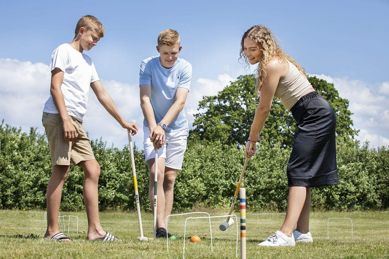 Spielzeug für Draußen BEX BEX Krocket Family, Birkenholz
