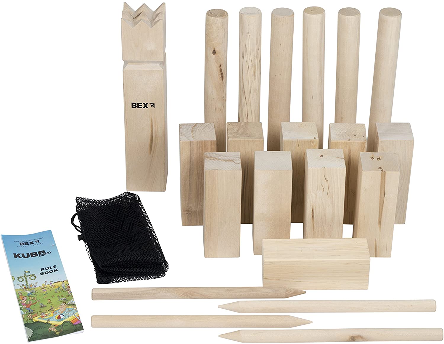 Spielzeug für Draußen BEX BEX - Kubb Family, Birkenholz