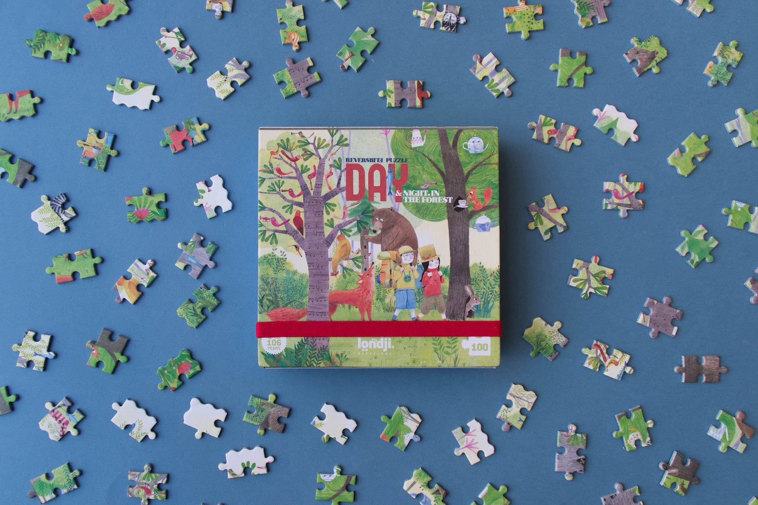 Puzzle Londji Pocket Puzzle - Night&Day in the Forest -100 pcs