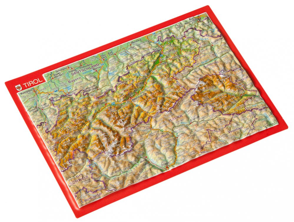 Reliefkarten georelief Reliefpostkarte Tirol