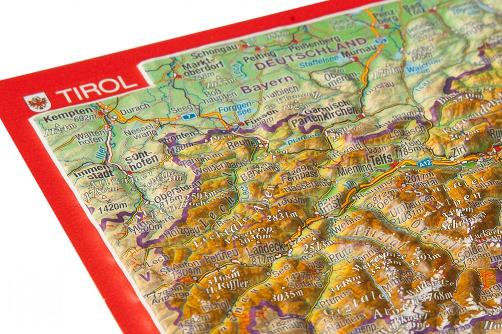 Reliefkarten georelief Reliefpostkarte Tirol