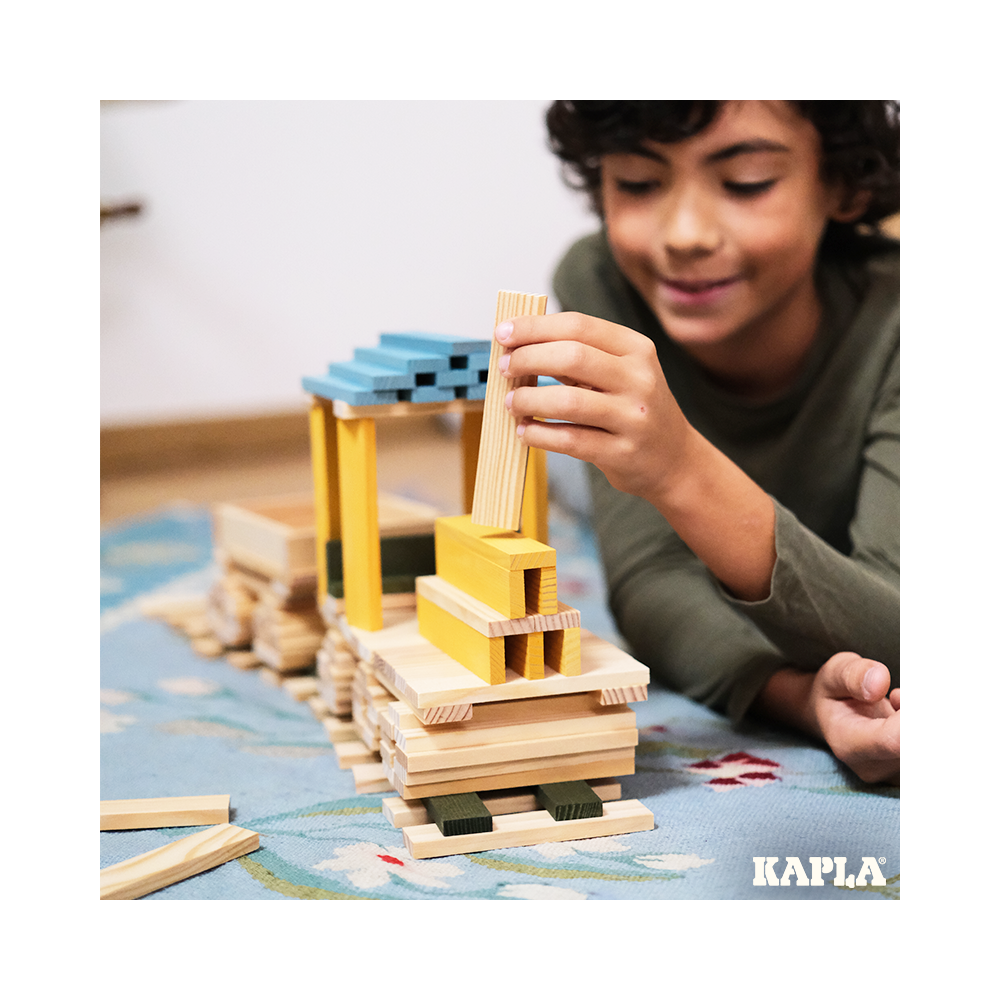 Konstruktionsspielzeug KAPLA KAPLA 120er Schachtel - Hellblau, Gelb, Grün