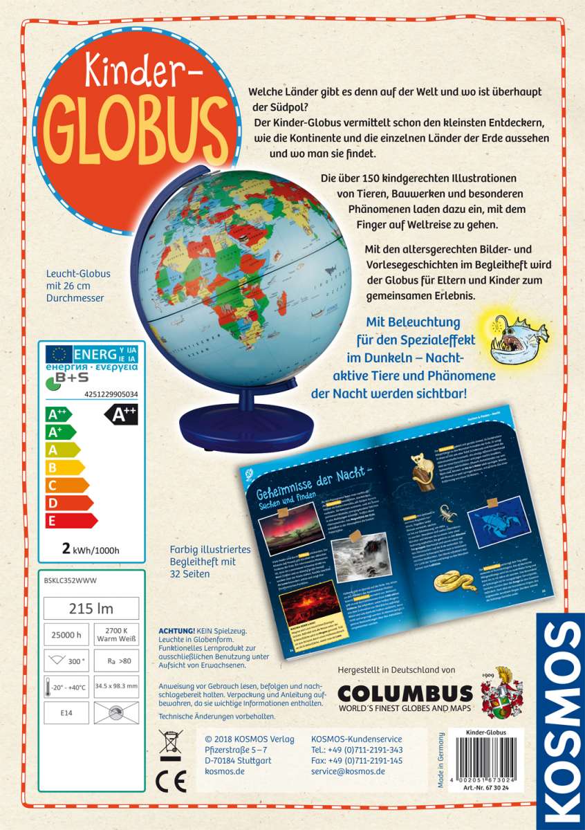 Erdkunde KOSMOS Kinder-Globus