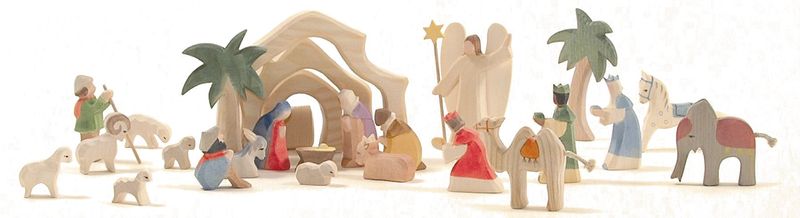 Holztiere & Figuren Ostheimer Holzspielzeug Schafgruppe mini 6-tlg