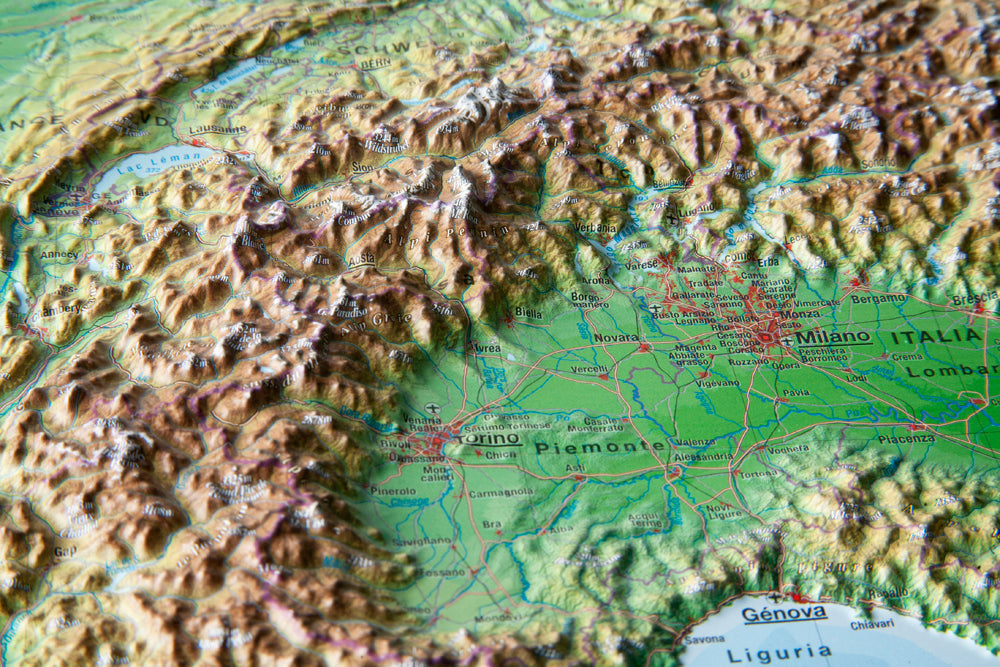Reliefkarten georelief Relief Alpen