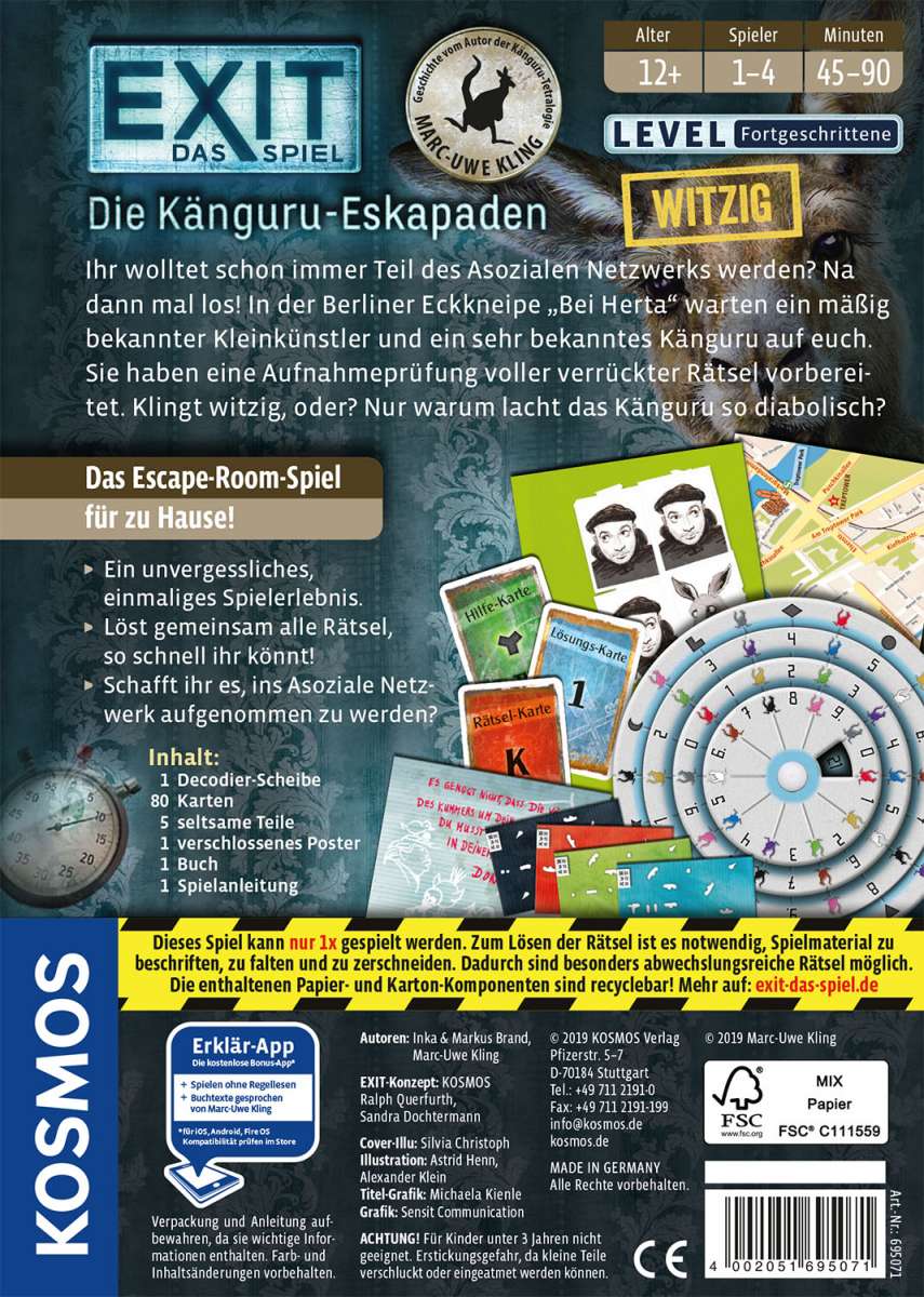 Rätselspiel KOSMOS EXIT Das Spiel - Die Känguru-Eskapaden