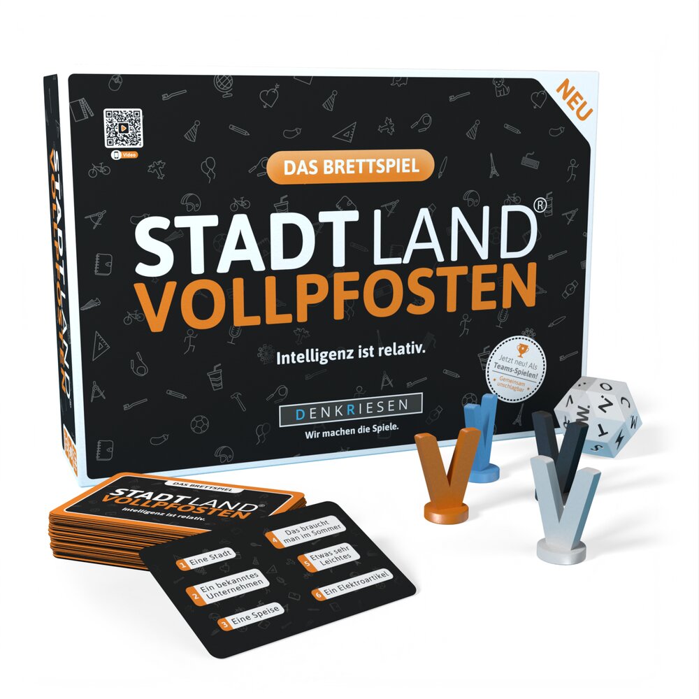 Wissensspiel Denkriesen STADT LAND VOLLPFOSTEN® - Brettspiel - "Intelligenz ist relativ."
