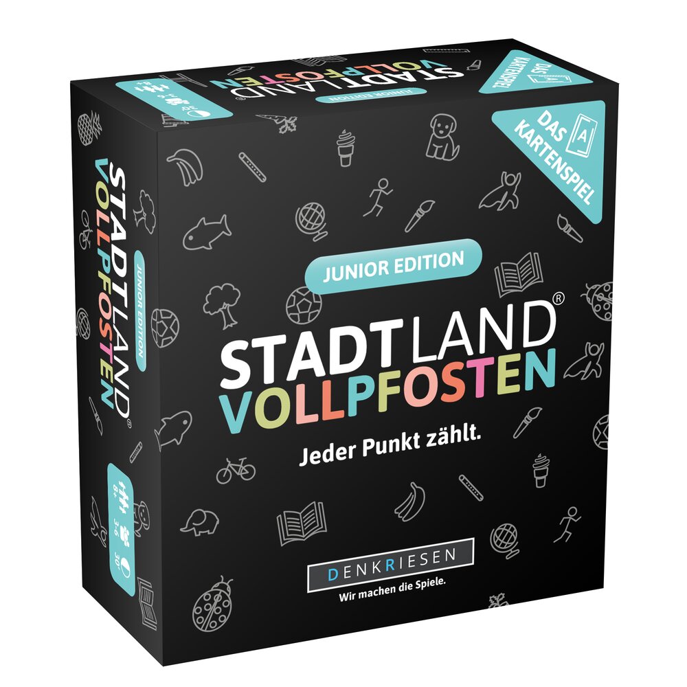 Wissensspiel Denkriesen STADT LAND VOLLPFOSTEN® - Das Kartenspiel - Junior Edition