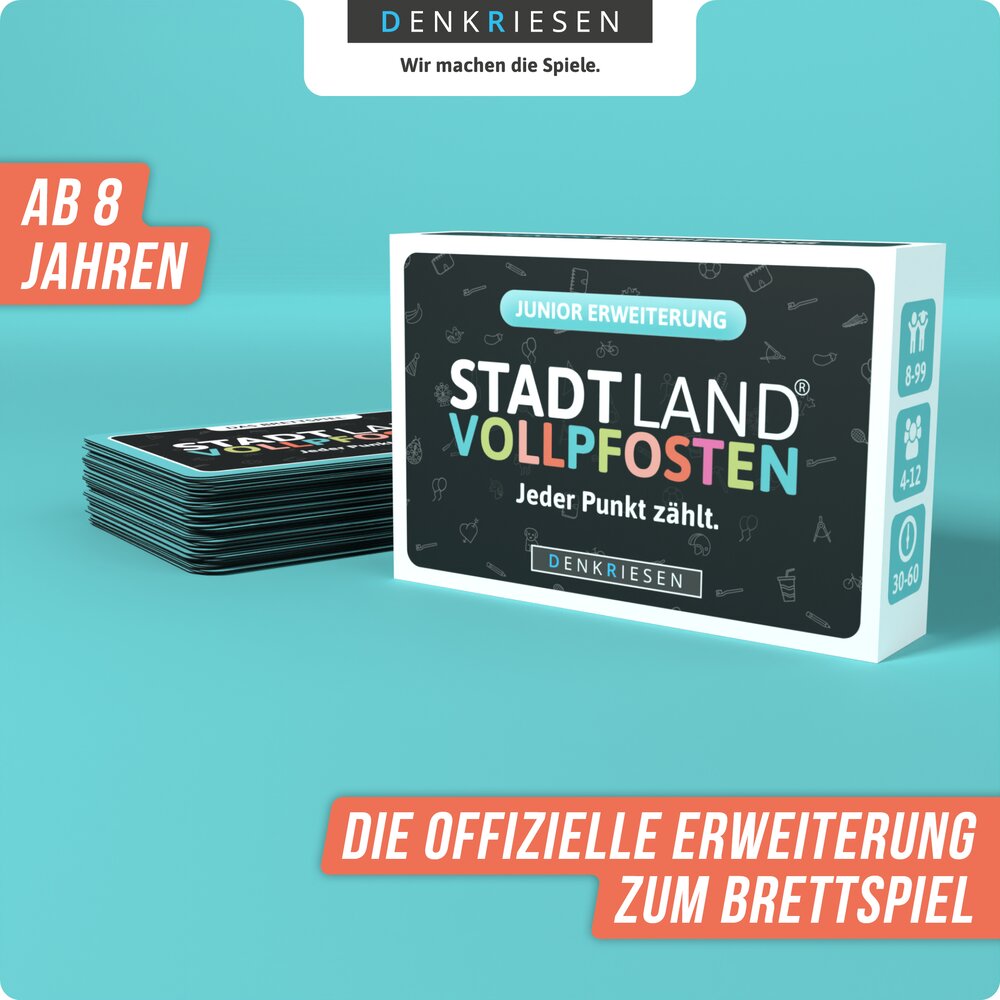 Wissensspiel Denkriesen STADT LAND VOLLPFOSTEN® - Brettspiel - Erweiterung - Junior Edition