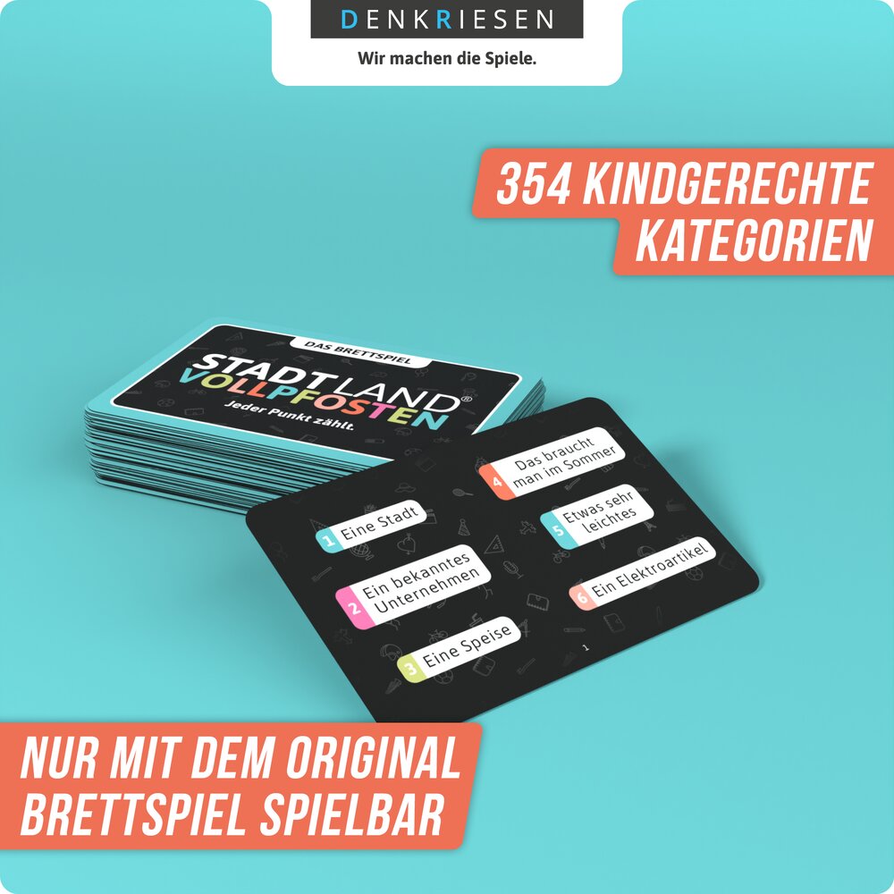 Wissensspiel Denkriesen STADT LAND VOLLPFOSTEN® - Brettspiel - Erweiterung - Junior Edition